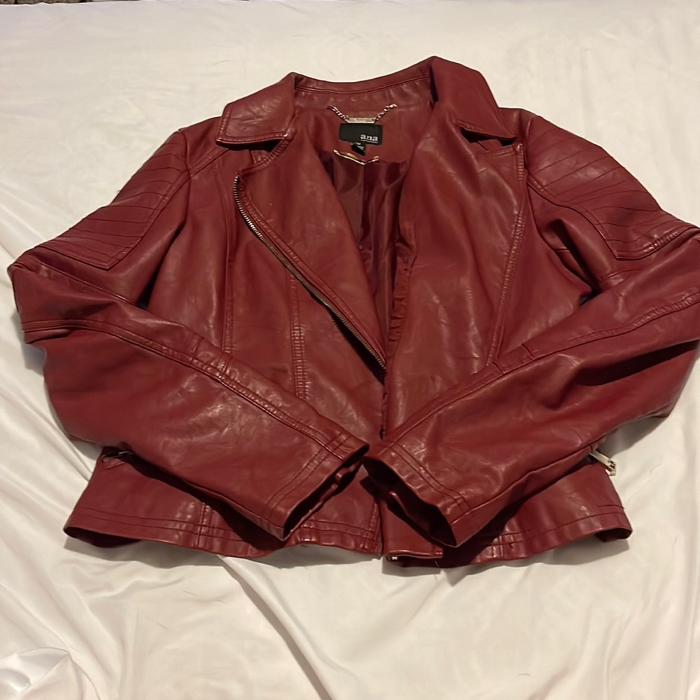 A. N. A red leather jacket